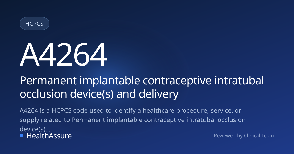 HCPCS Code A4264 | HealthAssure