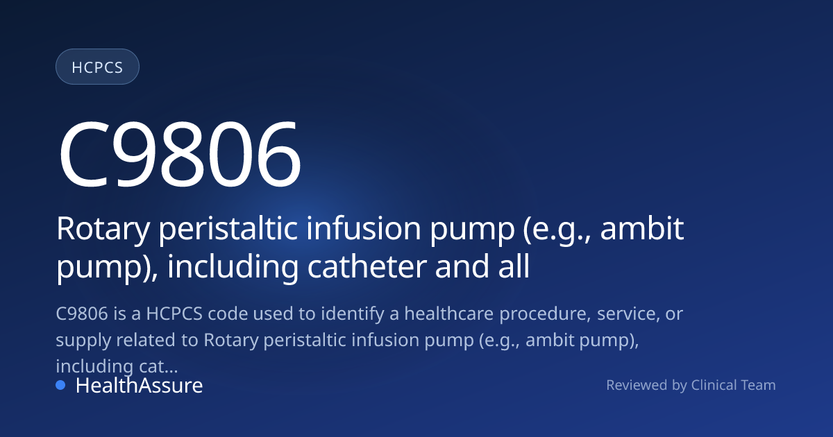 HCPCS Code C9806 | HealthAssure
