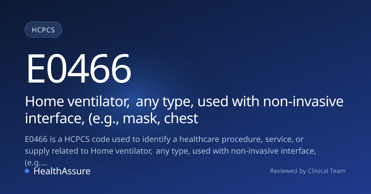HCPCS Code E0466 | HealthAssure