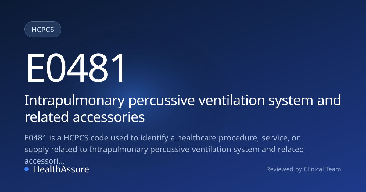 HCPCS Code E0481 | HealthAssure