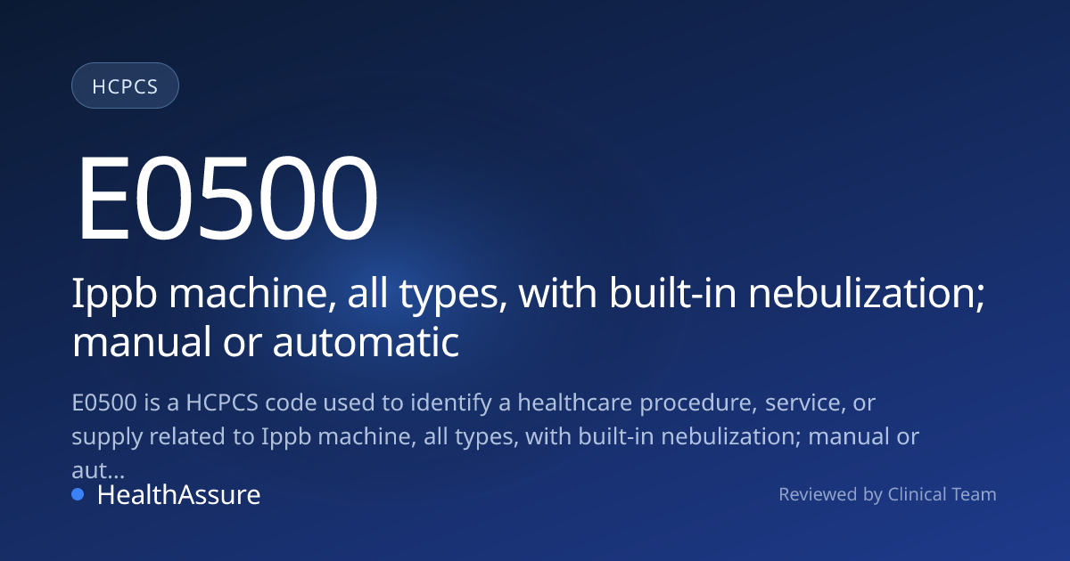 HCPCS Code E0500 | HealthAssure