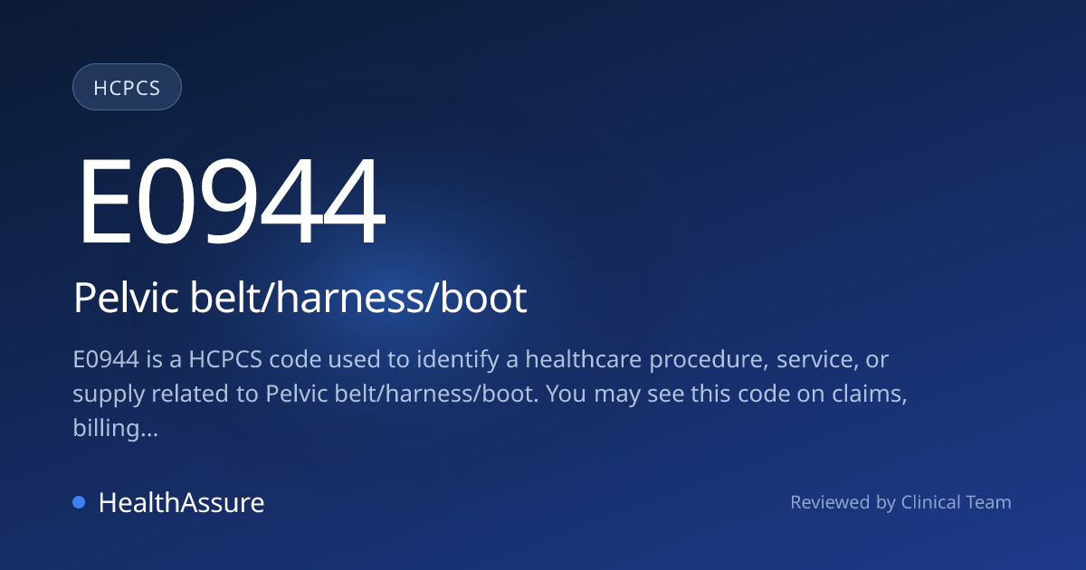 HCPCS Code E0944 | HealthAssure