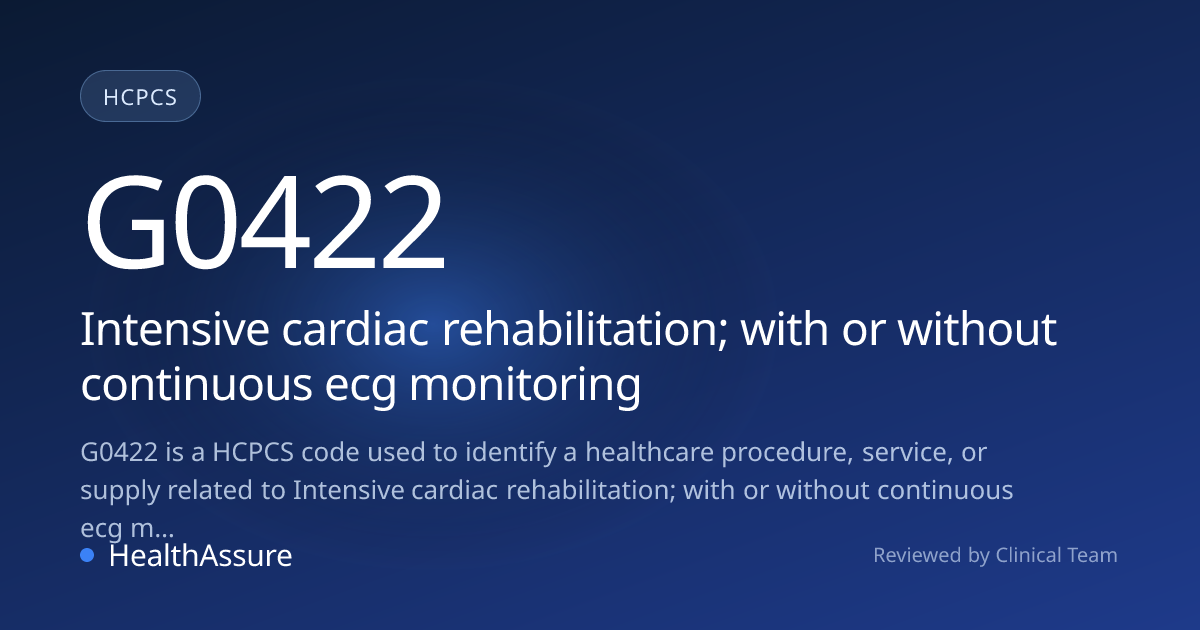 HCPCS Code G0422 | HealthAssure
