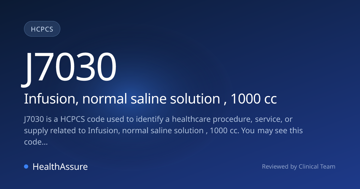 HCPCS Code J7030 | HealthAssure