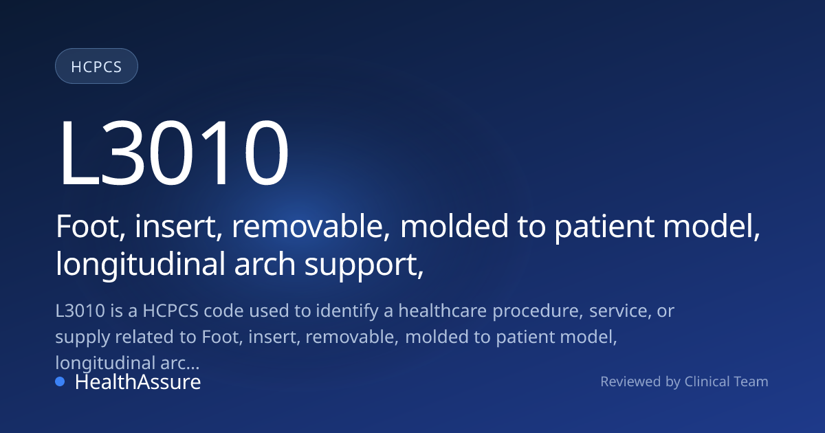 HCPCS Code L3010 | HealthAssure
