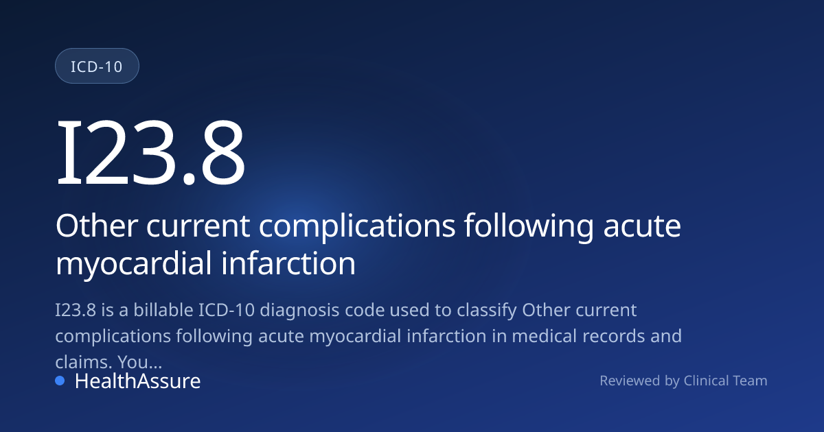 ICD-10 Code I23.8 for Other current complications following acute ...