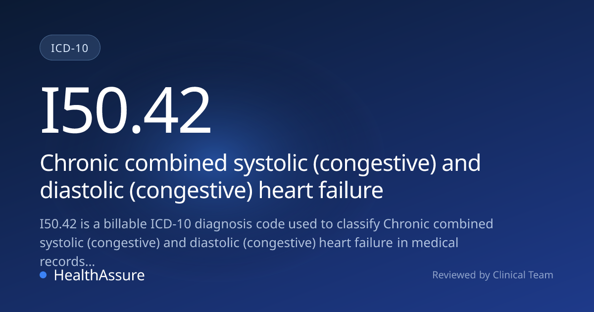 ICD-10 Code I50.42 for Chronic combined systolic (congestive) and ...