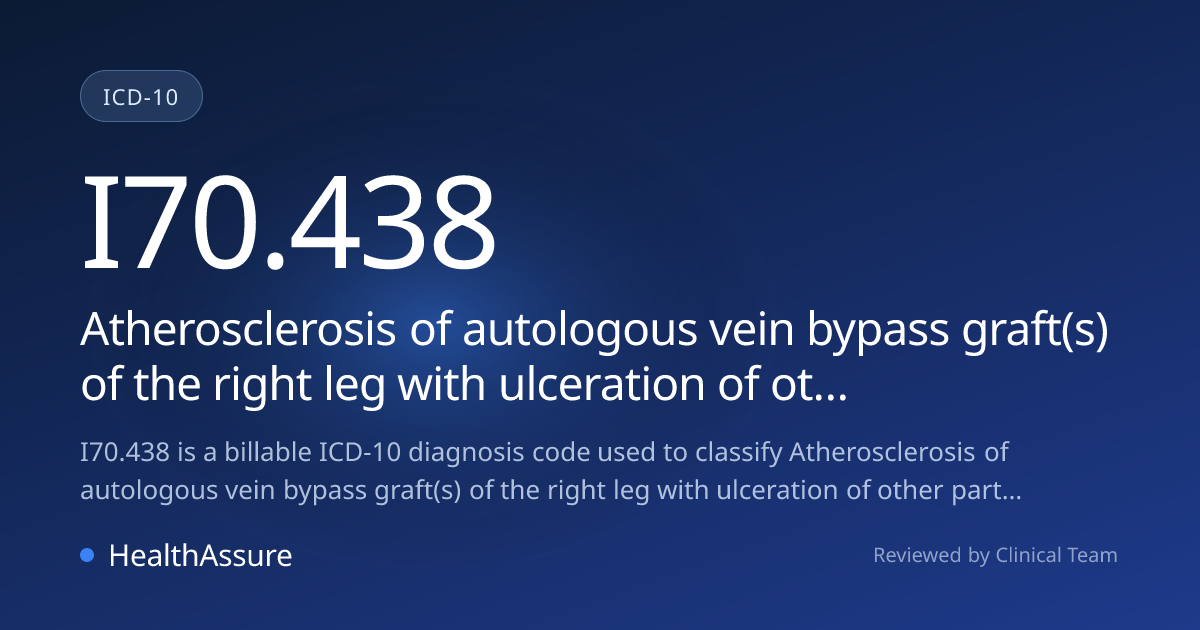 ICD-10 Code I70.438 for Atherosclerosis of autologous vein bypass graft ...