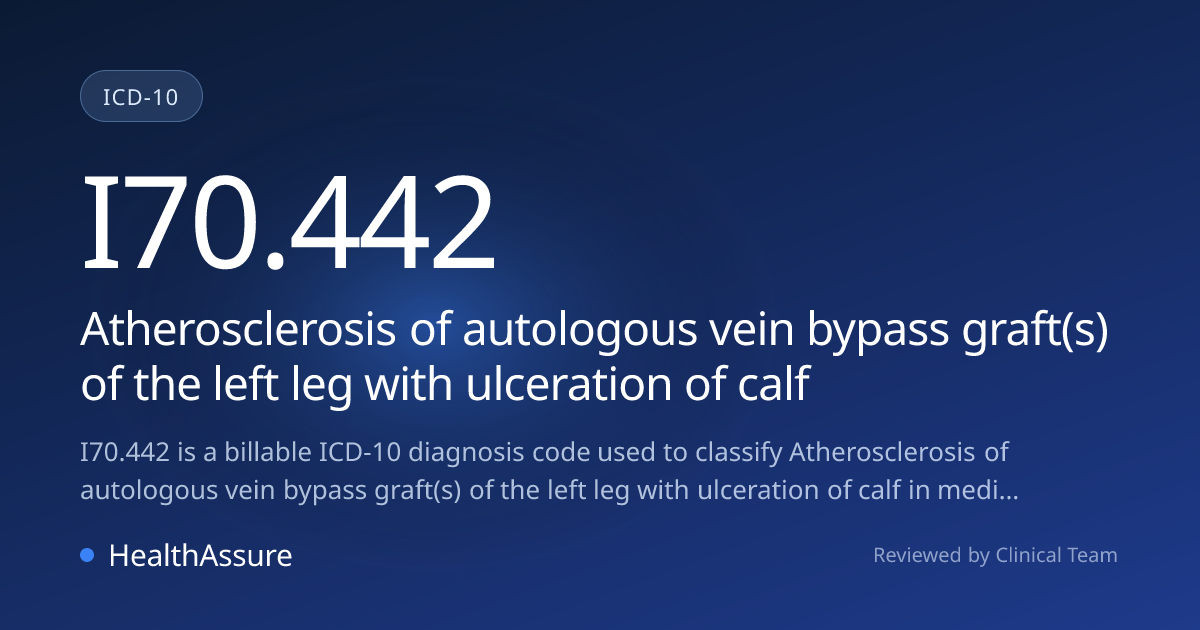ICD-10 Code I70.442 for Atherosclerosis of autologous vein bypass graft ...