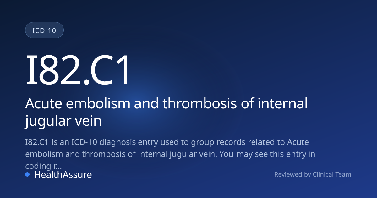 ICD-10 Code I82.C1 for Acute embolism and thrombosis of internal ...