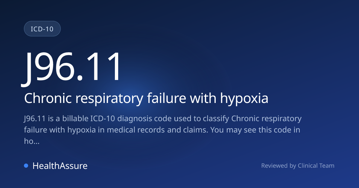 ICD-10 Code J96.11 for Chronic respiratory failure with hypoxia ...