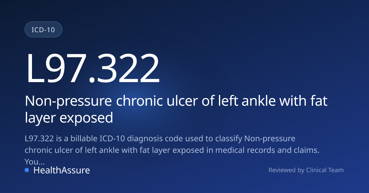 ICD-10 Code L97.322 for Non-pressure chronic ulcer of left ankle with ...