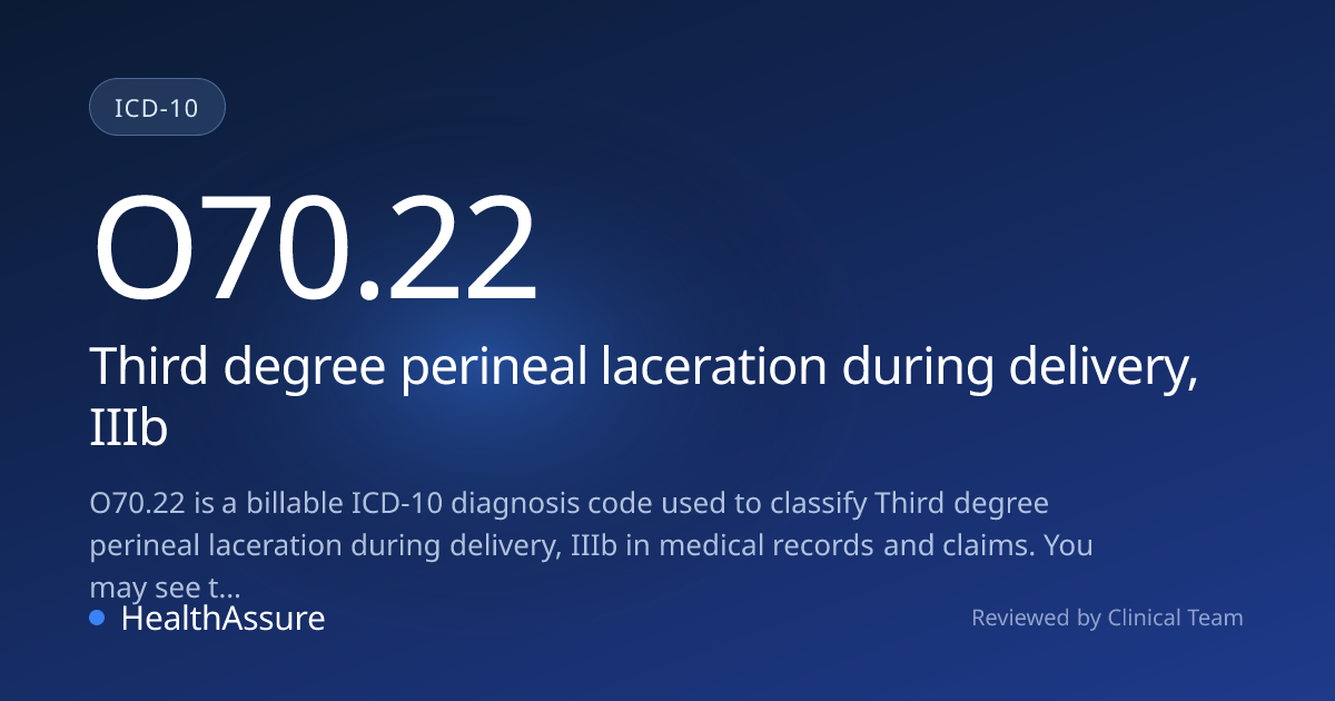 ICD-10 Code O70.22 for Third degree perineal laceration during delivery ...