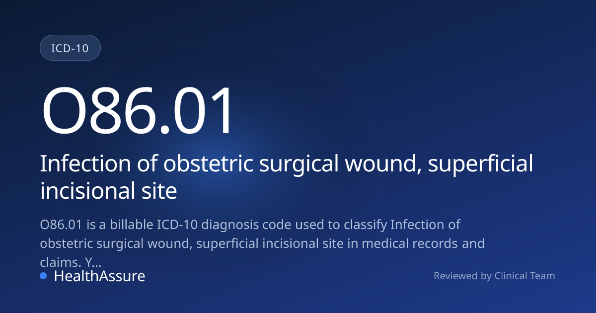 ICD-10 Code O86.01 for Infection of obstetric surgical wound ...