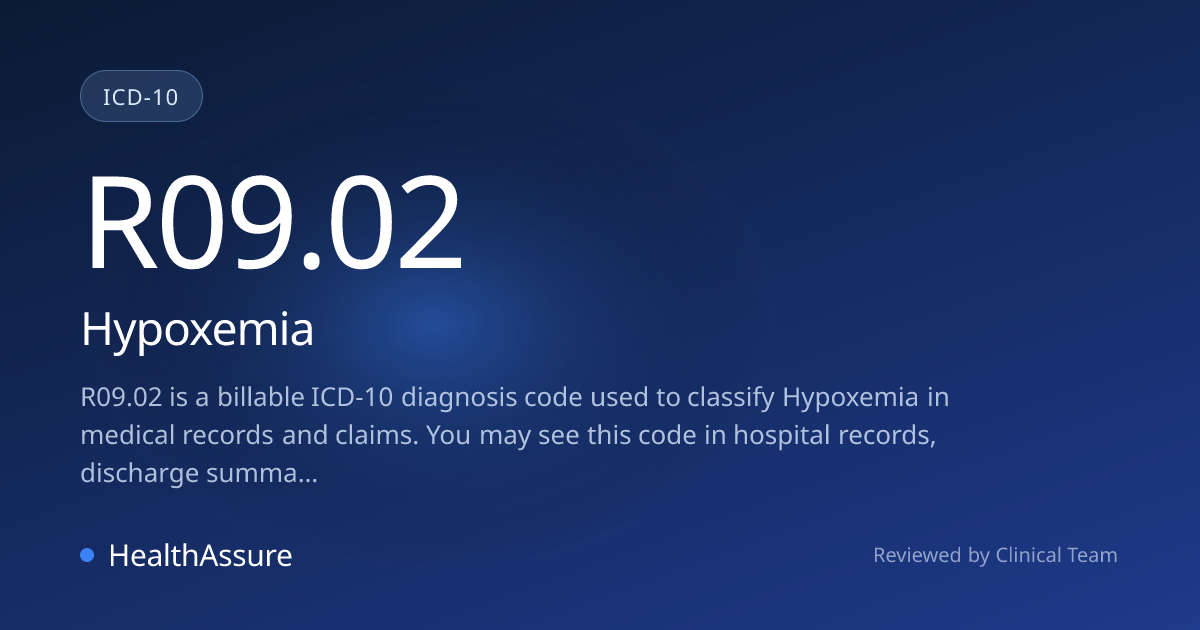 ICD-10 Code R09.02 for Hypoxemia | HealthAssure