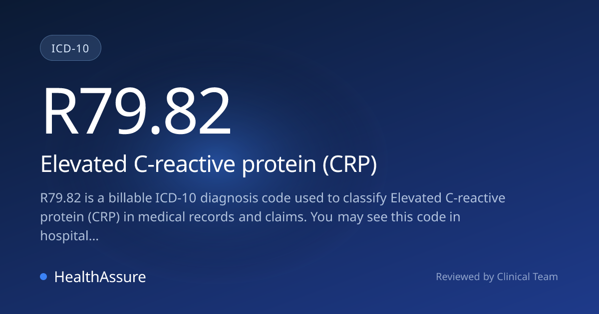ICD-10 Code R79.82 for Elevated C-reactive protein (CRP) | HealthAssure