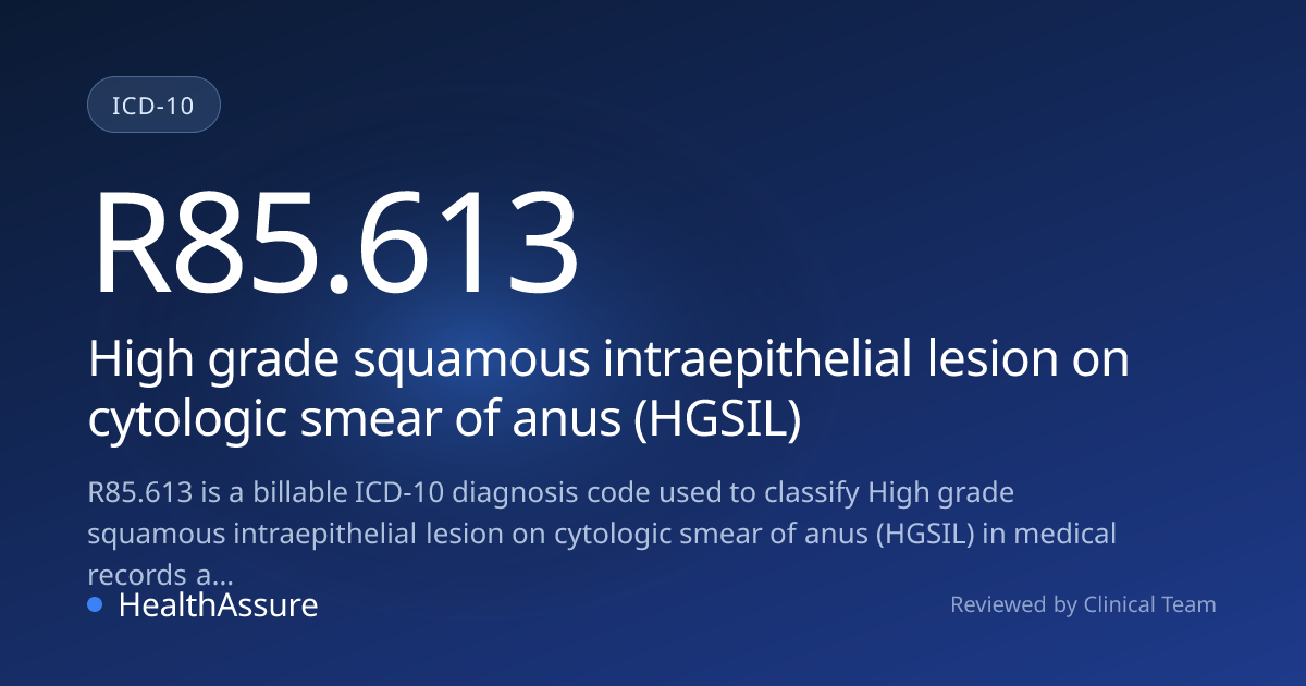 ICD-10 Code R85.613 for High grade squamous intraepithelial lesion on ...