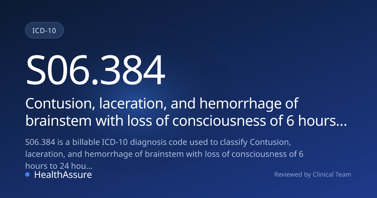 ICD-10 Code S06.384 for Contusion, laceration, and hemorrhage of ...
