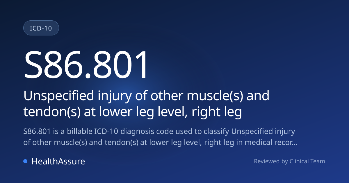 ICD-10 Code S86.801 for Unspecified injury of other muscle(s) and ...