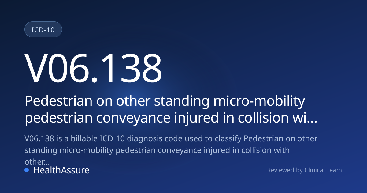 ICD-10 Code V06.138 for Pedestrian on other standing micro-mobility ...