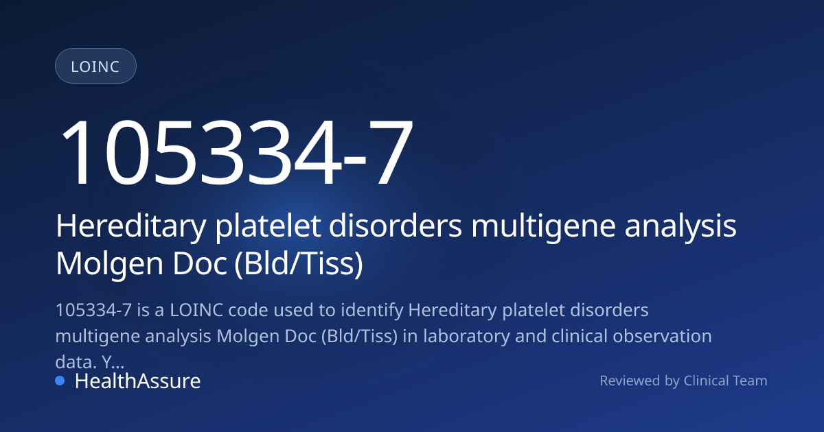 LOINC Code 105334-7 | HealthAssure