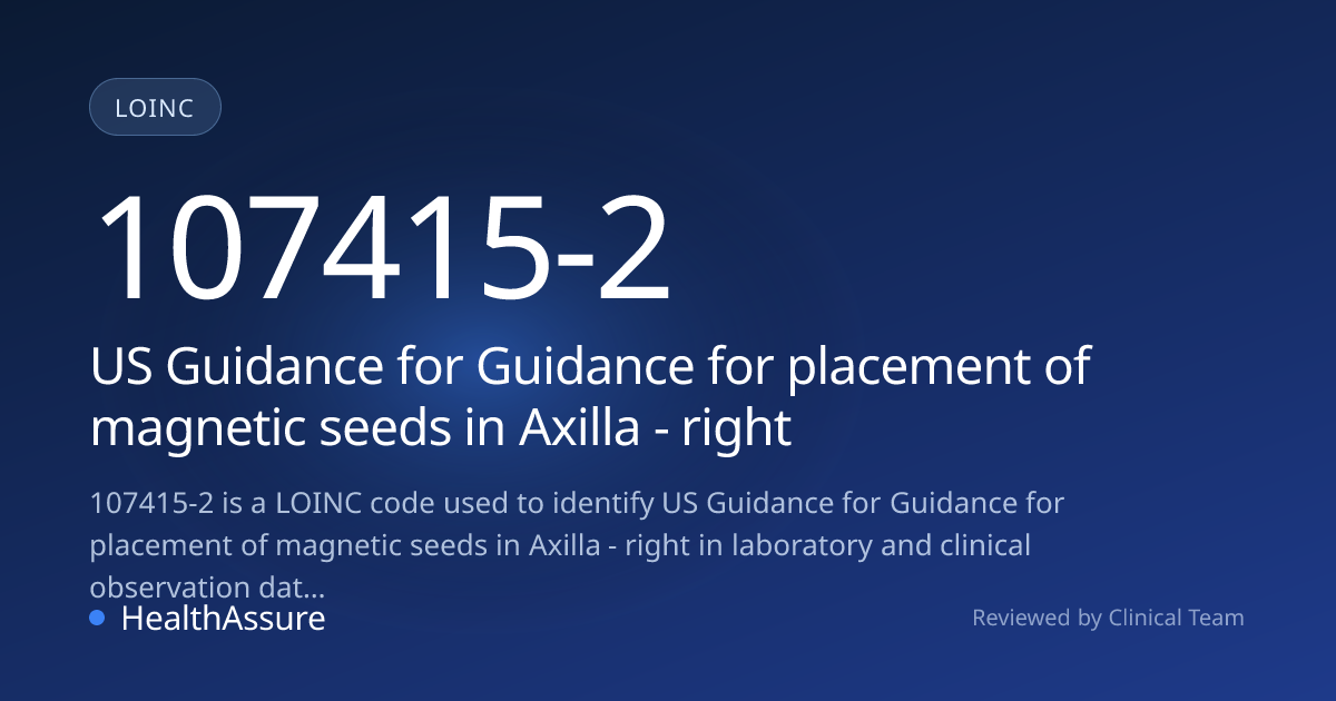 LOINC Code 107415-2 | HealthAssure