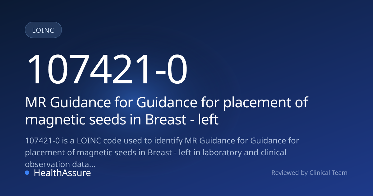 LOINC Code 107421-0 | HealthAssure