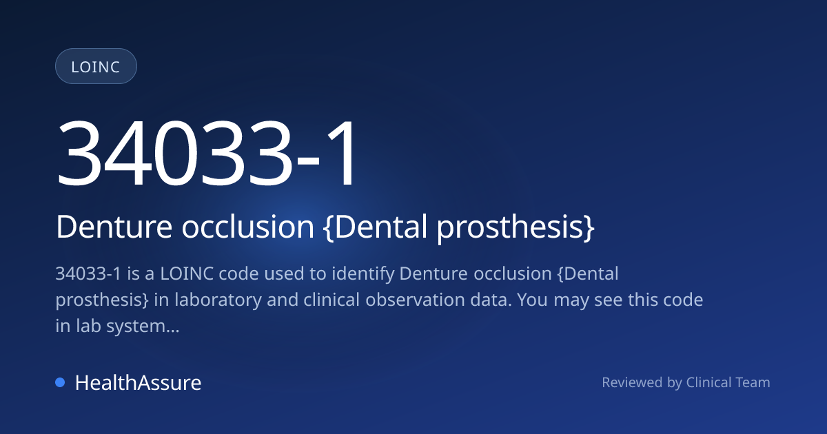 LOINC Code 34033-1 | HealthAssure