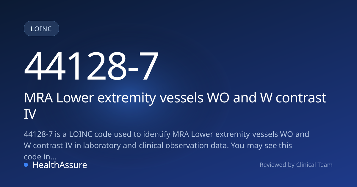LOINC Code 44128-7 | HealthAssure