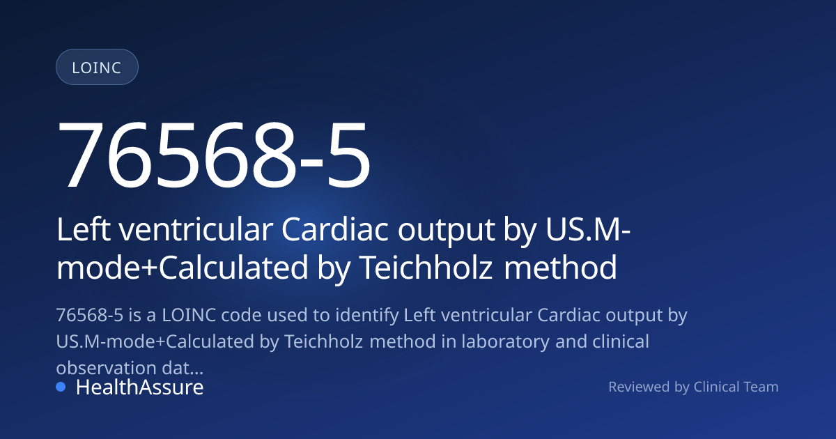 LOINC Code 76568-5 | HealthAssure