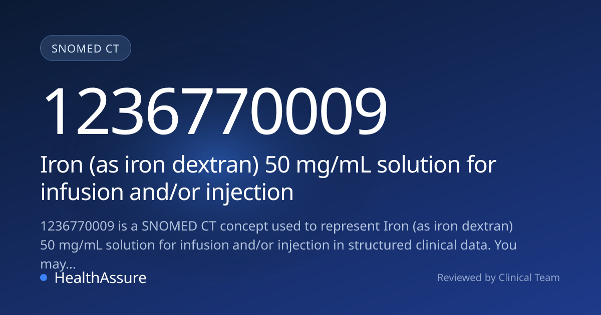 SNOMED CT 1236770009 | Iron (as iron dextran) 50 mg/mL solution for ...