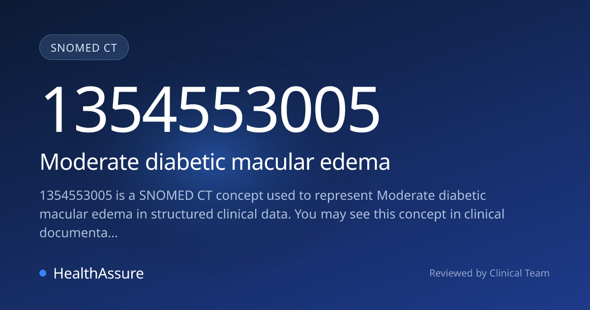 SNOMED CT 1354553005 | Moderate diabetic macular edema | HealthAssure