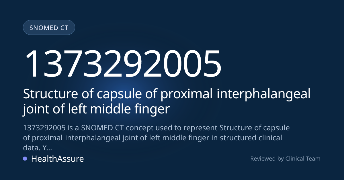 SNOMED CT 1373292005 | Structure of capsule of proximal interphalangeal ...
