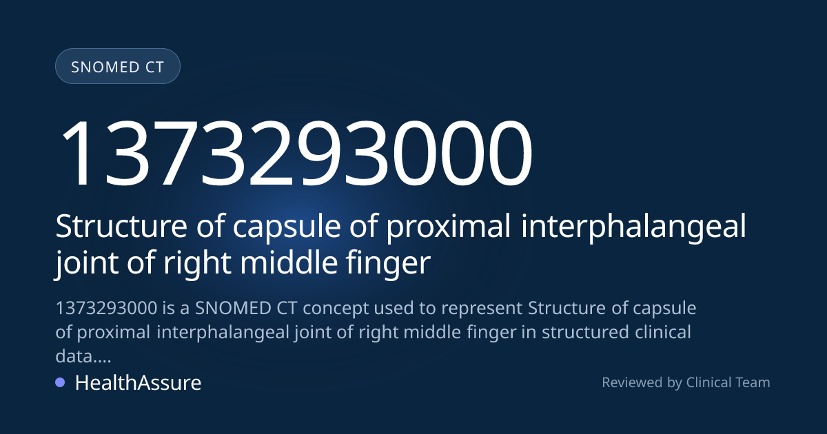 SNOMED CT 1373293000 | Structure of capsule of proximal interphalangeal ...