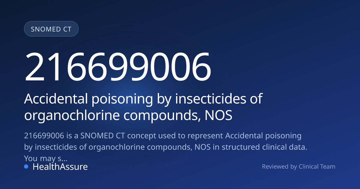 SNOMED CT 216699006 | Accidental poisoning by insecticides of ...