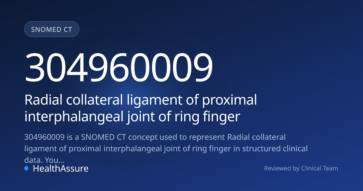 SNOMED CT 304960009 | Radial collateral ligament of proximal ...