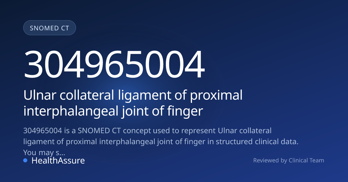 SNOMED CT 304965004 | Ulnar collateral ligament of proximal ...