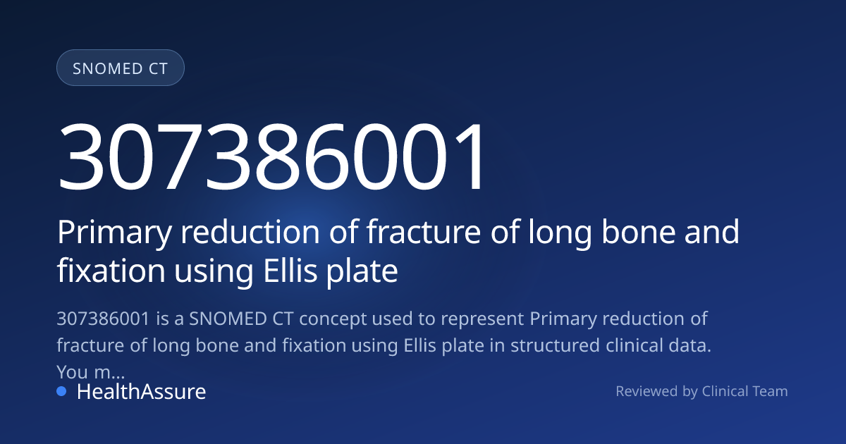 SNOMED CT 307386001 | Primary reduction of fracture of long bone and ...