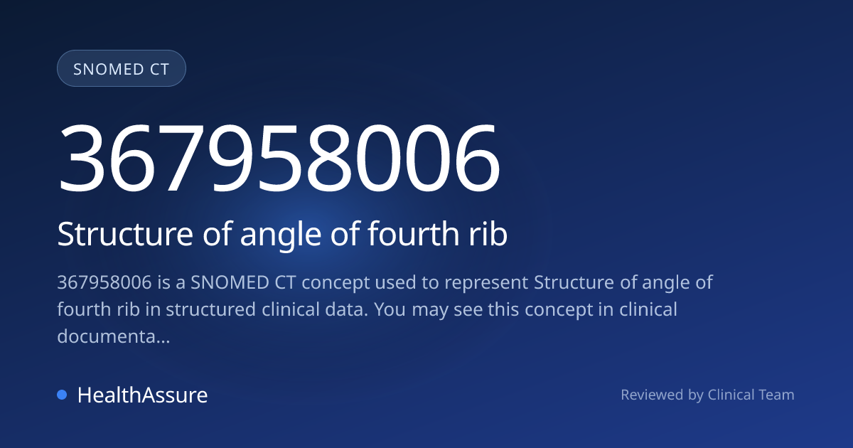 SNOMED CT 367958006 | Structure of angle of fourth rib | HealthAssure