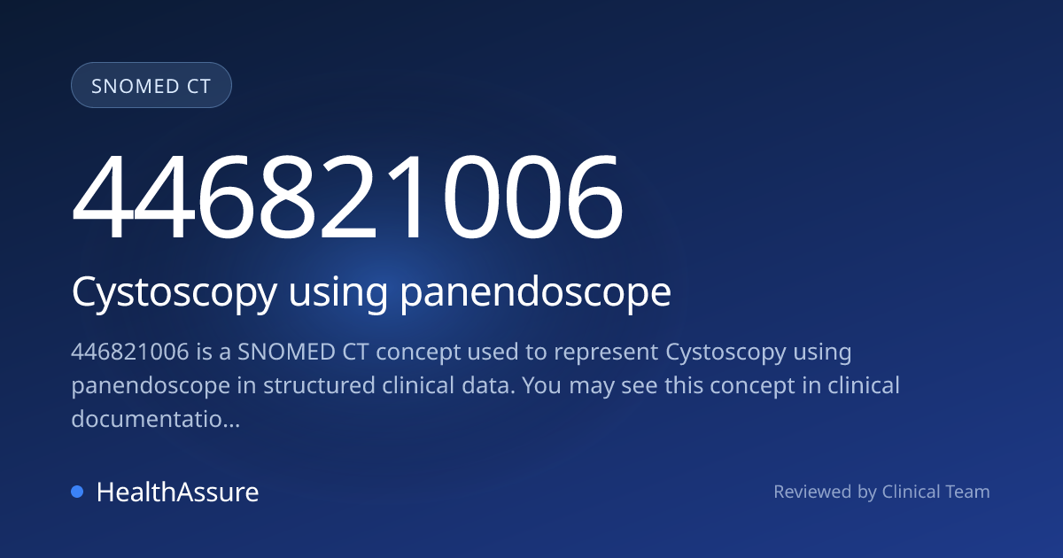 SNOMED CT 446821006 | Cystoscopy using panendoscope | HealthAssure