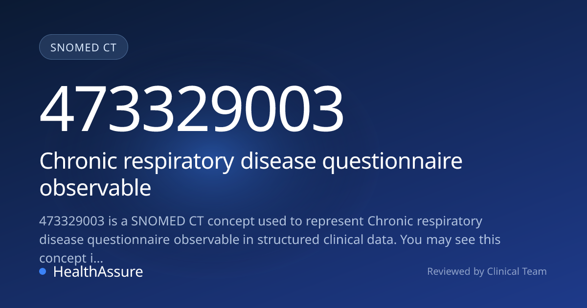 SNOMED CT 473329003 | Chronic respiratory disease questionnaire ...