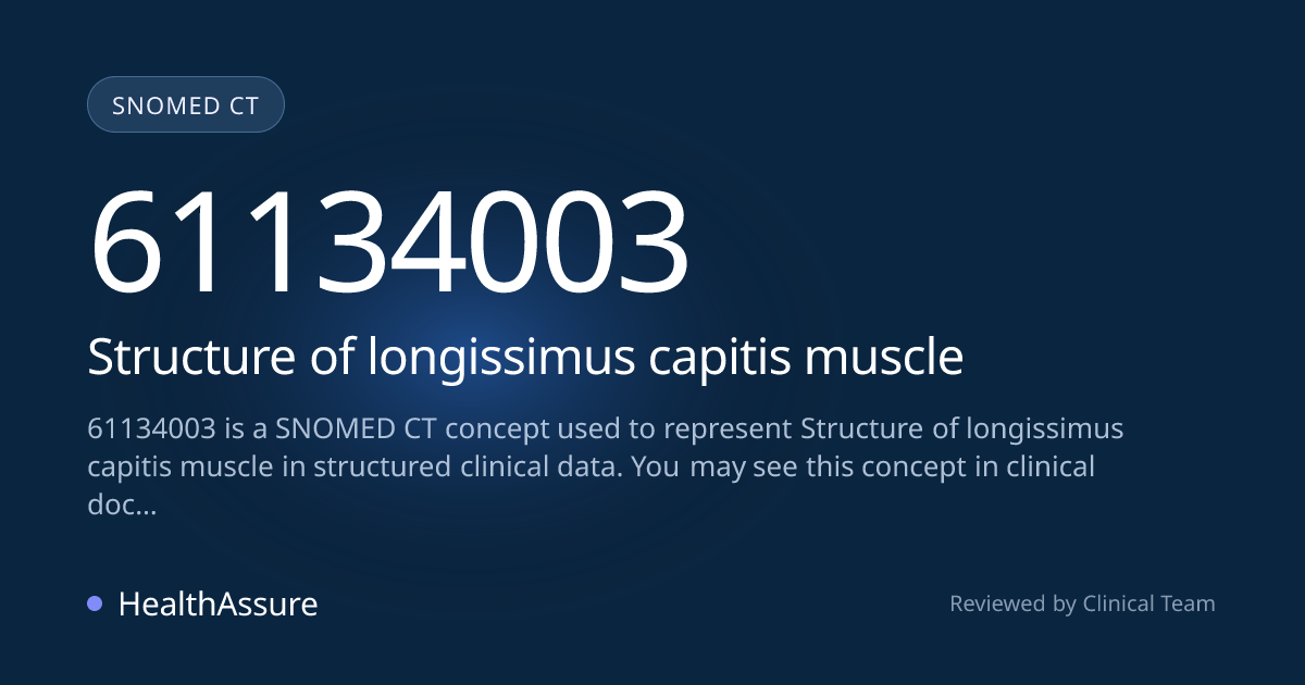 SNOMED CT 61134003 | Structure of longissimus capitis muscle | HealthAssure