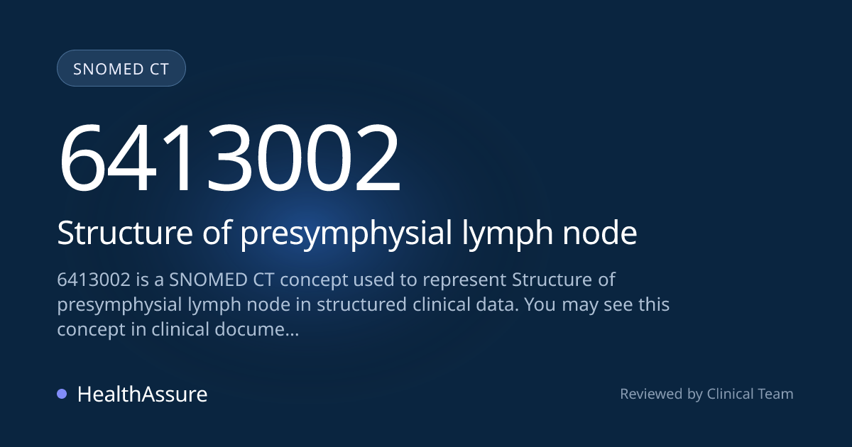 SNOMED CT 6413002 | Structure of presymphysial lymph node | HealthAssure