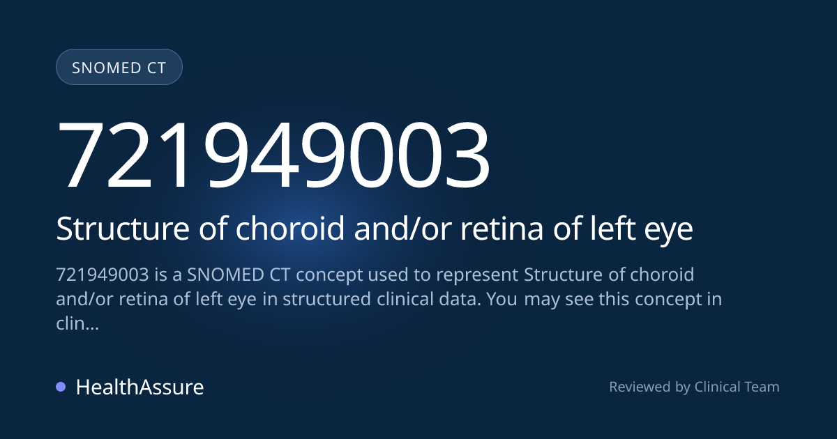 SNOMED CT 721949003 | Structure of choroid and/or retina of left eye ...